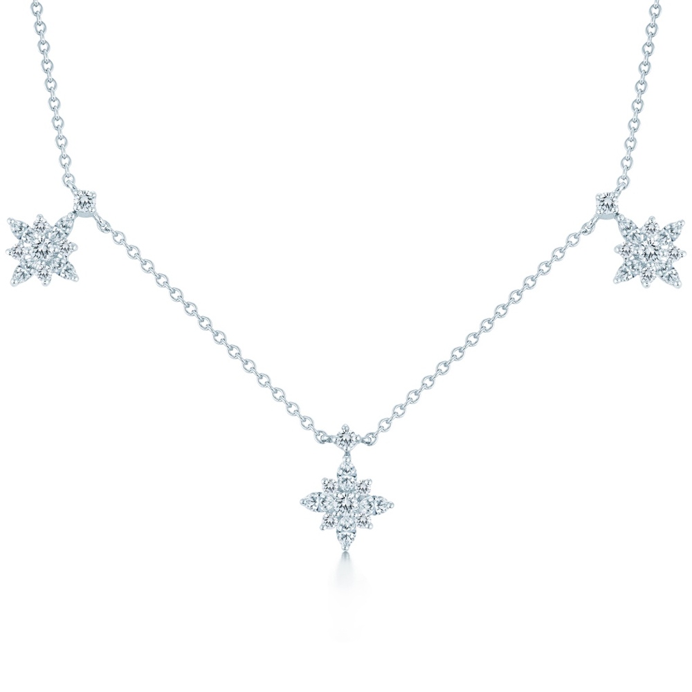 KWIAT ~Triple STAR 18K White Gold Diamond Necklace